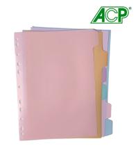 Divisoria P/ Fichario Tons Pastel Plastica Pvc 6 Unid. ACP