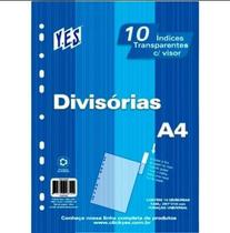Divisória para Fichário 10 Divisões com Visor - Yes - UNICA