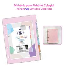 Divisória para Fichário Colegial Foroni 06 Divisões Colorida Divisória para Fichário Colegial Foroni 06 Divisões Colorida