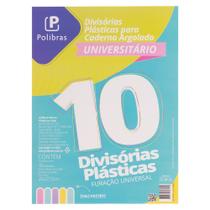 Divisoria plastica para caderno argolado universitario