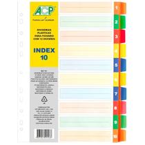 Divisória Plástica para Fichário c/ 10 Unidades Colorido - ACP Divisória Plástica para Fichário c/ 10 Unidades Colorido - ACP