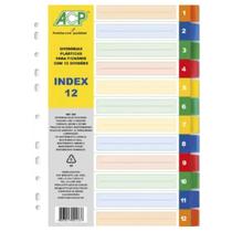 Divisória Plástica Para Fichário Colorida com 12 Divisões - ACP