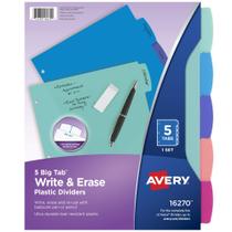 Divisórias Avery Durable Plastic 5-Tab Write & Erase Big Tab Divisórias Avery Durable Plastic 5-Tab Write & Erase Big Tab