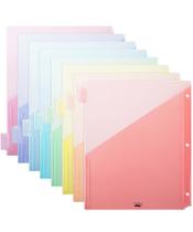 Divisórias Binder Mr. Pen de 8 abas, cores pastel com 3 bolsos