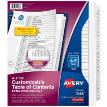 Divisórias de encadernação Avery Extra-Wide 26 abas com índice Divisórias de encadernação Avery Extra-Wide 26 abas com índice