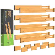 Divisórias de gaveta ANTOWIN Bamboo expansíveis 16 unidades