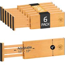 Divisórias de gaveta Bambüsi, pacote com 6, 10-43 cm, bambu para panos Divisórias de gaveta Bambüsi, pacote com 6, 10-43 cm, bambu para panos