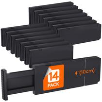 Divisórias de gaveta Lifewit, pacote com 14 cm de altura, ajustáveis, pretas