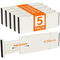 Divisórias de gaveta Lifewit, pacote com 5, 4 cm de altura, 28-43 cm, bege