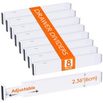 Divisórias de gaveta Lifewit, pacote com 8, 6-8 cm de altura, 40-55 cm, ajustáveis