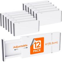 Divisórias de gaveta Lifewit Plastic de 6 cm de altura, 34-56 cm, pacote com 12 Divisórias de gaveta Lifewit Plastic de 6 cm de altura, 34-56 cm, pacote com 12