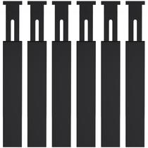 Divisórias de gaveta Ryqtop Bamboo ajustáveis de 17 a 22 cm, pacote com 6 unidades, pretas