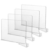Divisórias de prateleira CY craft Acrylic para armários, 4 peças transparentes Divisórias de prateleira CY craft Acrylic para armários, 4 peças transparentes