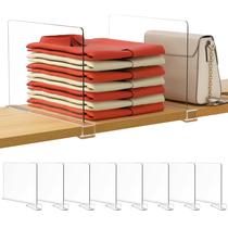 Divisórias de prateleira em acrílico transparente HBlife para armário, pacote com 8 Divisórias de prateleira em acrílico transparente HBlife para armário, pacote com 8