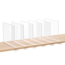 Divisórias de prateleira ZORCOR Clear Acrylic para organização (pacote com 6)