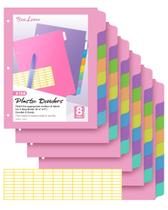 Divisórias para Fichário BiuLeon 48pcs 8 Abas Plástico Tamanho Carta