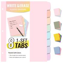 Divisórias para Fichário Sooez 8 Abas Escreva e Apague Tons Pastel Divisórias para Fichário Sooez 8 Abas Escreva e Apague Tons Pastel
