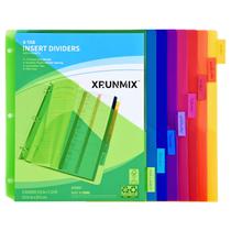 Divisórias para fichário XRUNMIX com 8 abas e 8 cores, com bolsos