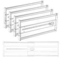Divisórias para Gavetas Vtopmart Ajustáveis 1557 cm Transparentes, 4 Unidades