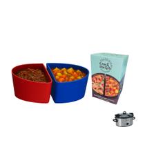 Divisórias para panela de cozimento lento CrockPockets 6 qt em silicone, kit com 2 Divisórias para panela de cozimento lento CrockPockets 6 qt em silicone, kit com 2