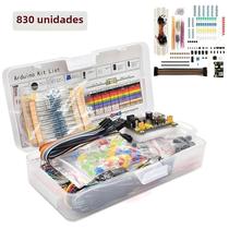 Diy kit para arduino uno r3, kit componente eletrônico com pontos de empate, conjunto de 830 peças