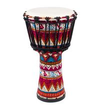 Djembe Africano 8" com Pele de Cabra - Tambor Vermelho