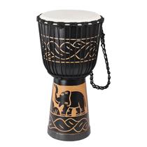 Djembe Drum LIEKE 25x50cm, pele de cabra, cabeça de tambor, corpo em mogno