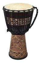 Djembe Terre NK047 Madeira de Mogno 61 cm de Altura Cabeça de 30 cm Djembe Terre NK047 Madeira de Mogno 61 cm de Altura Cabeça de 30 cm