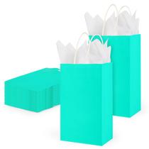 DjinnGlory 24 Bolsas de Regalo de Papel Azul Acuático 23x14x8 cm DjinnGlory 24 Bolsas de Regalo de Papel Azul Acuático 23x14x8 cm