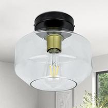 DLLT Industrial Semi Flush Mount Ceiling Light, Luminária de teto de sombra clara, iluminação do teto da fazenda para corredor, entrada, passagem, quarto, corredor, foyer (bulbo não incluído)