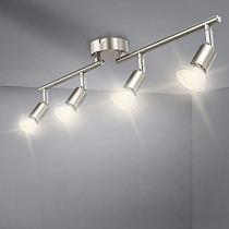 DLLT Moderno LED 4 Kit de Iluminação da Pista de Luz, Parede de Montagem Flush ou Luminárias do Ponto de Teto, Lâmpada de Acento Decorativo Flexível para Cozinha, Sala de Estar, Quarto, Lâmpadas GU10 do Corredor Incluídas