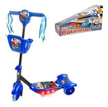 DM Toys Patinete Com Cesta Corrida Cor Azul e Preto - DM Brasil