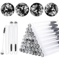 Dming 20pcs Pincel de cílios Varinha de laço Ferramenta de maquiagem Cílios Extensão de cílios Escova de limpeza Diamante Mascara folha preta