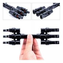 DMTI Conector Mc4 3 vias Y Cabo P/ Ligação Paralelo - Par