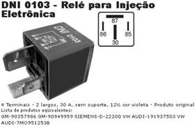 DNI0103- Relé para Injeção Eletrônica GM / VW 12V 4 PINOS S/SUPORTE
