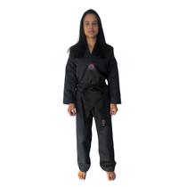 Dobok Kimono Canelado Olimpic - Taekwondo Adulto - Preto - Sung Ja