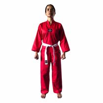 Dobok Kimono Taekwondo - Brim Leve - Vermelho - Adulto