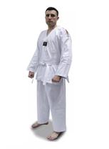 Dobok Taekwondo Start Branco Gola Branca com Faixa Shiroi