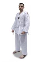 Dobok Taekwondo Start Branco Gola Branca com Faixa Shiroi Dobok Taekwondo Start Branco Gola Branca com Faixa Shiroi