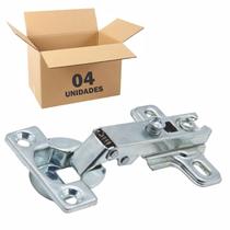 Dobradiça 26mm Reta Porta Armário Kit 04 Unidades