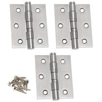 Dobradiça 3 1/2x3 Aço Inox Escovado com Anel Cartela com 3 unidades RC Dobradiça 3 1/2x3 Aço Inox Escovado com Anel Cartela com 3 unidades RC