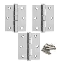 Dobradiça 3,5x3 Aço Inox Polido com Rolamento cartela com 3 unidades Única Dobradiça 3,5x3 Aço Inox Polido com Rolamento cartela com 3 unidades Única