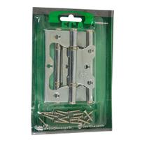 Dobradiça 4" x 3" Ferro Cromado Sobrepor Blister Com 3 Peças Ferca