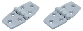 Dobradiça 6 Furos Nylon Cinza 35x74mm Barco Lancha Kit 2