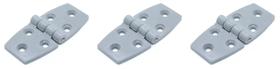 Dobradiça 6 Furos Nylon Cinza 35x74mm Barco Lancha Kit 3 Dobradiça 6 Furos Nylon Cinza 35x74mm Barco Lancha Kit 3