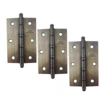 Dobradiça Aço União Mundial 3 1/2'' x 2 5/16'' 2Anéis 3Pçs
