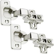 Dobradiça Caneco Pressão Curva Porta De Móveis 35Mm 2Pçs