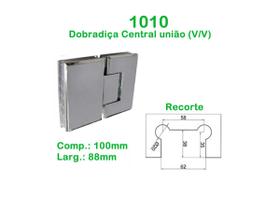 Dobradiça central união vidro/vidro para porta e box de banheiro 1 unidade - De acordo com o estoque