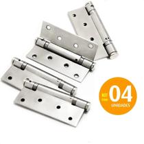 Dobradiça Com Mola 4x3 Inox 304 Polido Kit 04 Pçs Dobradiça Com Mola 4x3 Inox 304 Polido Kit 04 Pçs