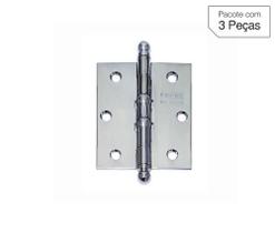 Dobradiça Cromado de Aço para Porta 3,5x3 " Modelo 500 3 peças